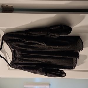 Dkny Jean's sheer top with 3/4 Inc sleeves